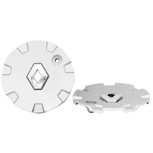 <br><strong>COP033</strong><br/>MEDIA COPA RIN DE RENAULT LOGAN GRIS LOGO CROMADO