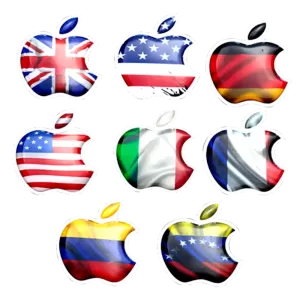 <br><strong>UNI018</strong><br/>MANZANA LOGO APPLE BANDERAS PAISES