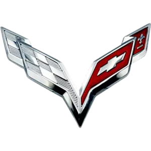 <br><strong>UNI050</strong><br/>LOGO DE CORVETTE PEQUEÑO LAMINA 3M