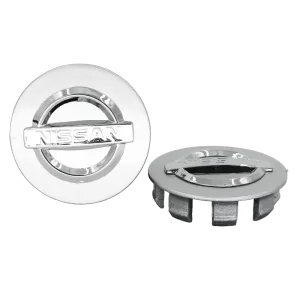 <br><strong>COP087</strong><br/>COPA RIN DE NISSAN MEDIANA GRIS/NEGRA/RATON LOGO CROMADO